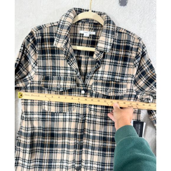 Oneill Zuma Superfleece Shacket Size S NWT Snap-Up Plaid Chest Pocket Side Pkt - Picture 3 of 10